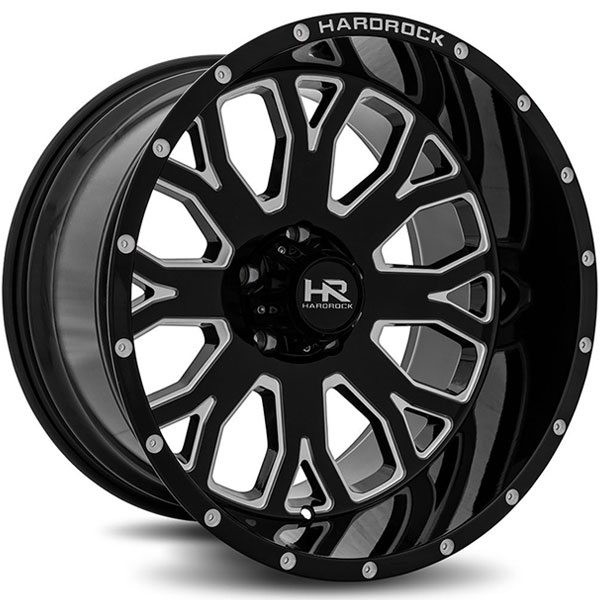 Hardrock Offroad H504 Slammer Xposed Gloss Black with Milled Spokes