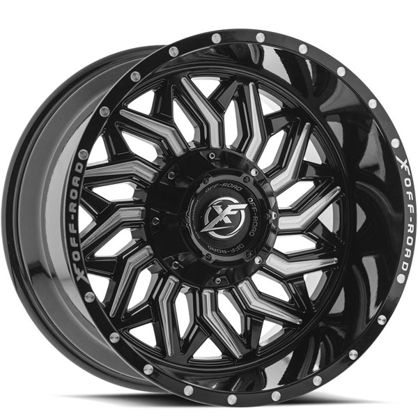 XF Off-Road XF-228 Gloss Black with Milled Spokes